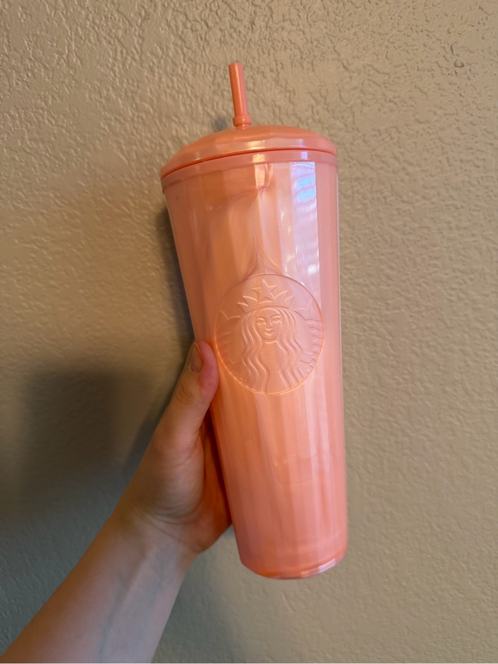 Starbucks Summer 2021 Pink Pearl Marble 24 oz Cold Cup Dome Lid Tumble
